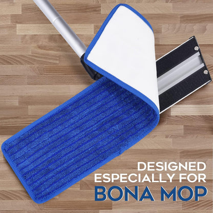 Matthew 18'' 36Pcs Microfiber Spray Mop Replacement Pads Heads for Wet Dry Floors Reusable Home Commercial Cleaning Refills,Machine Washable Fits Compatible with Bona Mop&Most Spray Mops Blue