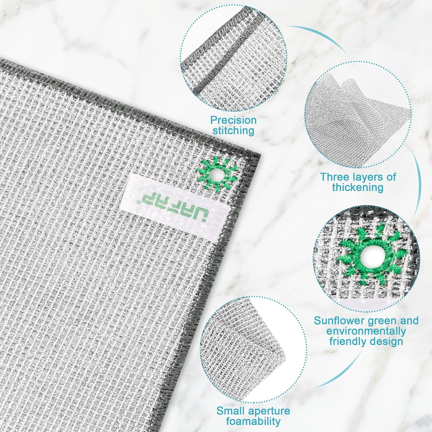 12 PCS Non Scratch Wire Dishcloth, Cleans Fast Without Scratching, Stands Up to Stuck-on Grime, Multi-Surface Safe, Wire Dishwashing Rag Cleaning Power for Everyday Jobs 7.87“ x 7.87”