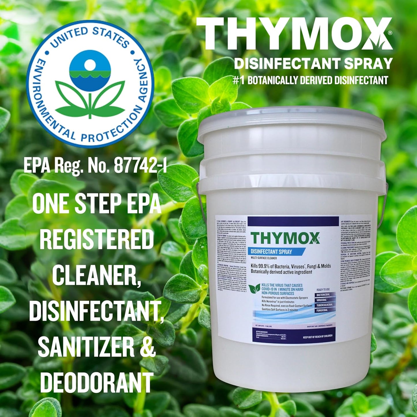 1 Gallon Botanical Disinfectant - All Natural Cleaner Mold Remover, Multipurpose Cleaner, Mold Killer - Ideal for Restoration Jobs and Water Damage, Pet Friendly Natural Disinfectant