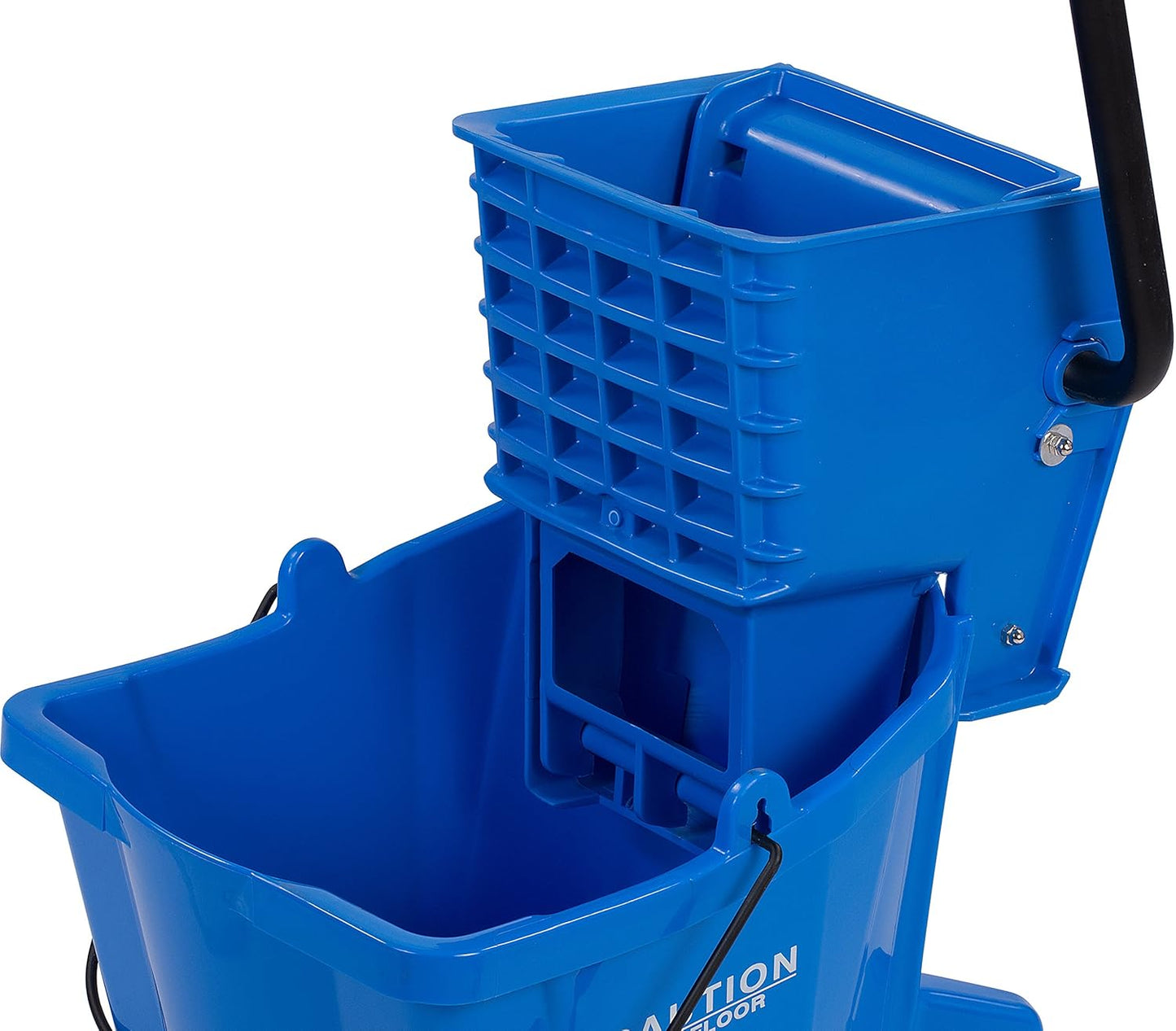 SPARTA Commercial Mop Bucket with Side Press Wringer, Floor Cleaning Essentials for Commercial and Home Use 26 Quart Capacity, 1 Count, Red