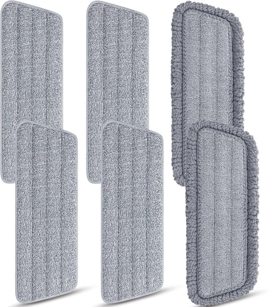 6Pcs Microfiber Mop Replacement Pads,Compatible with Wet/Dry Mop Floor Cleaning Pad Fit All Spray Mops,14.9 * 4.7’’ Size Spray Mop Pads Refills