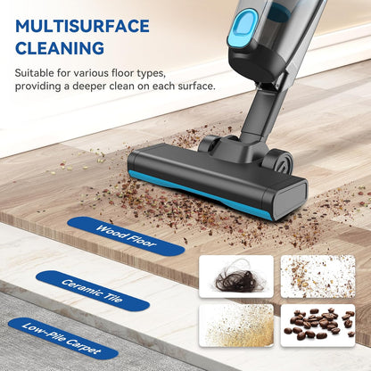 Vazone R6X Corded Stick Vacuum Cleaners for Home, 20Kpa Powerful Suction Stick Vacuum with 16Ft Cord, 2 in 1 Lightweight Vacuum Cleaner for Hardwood Floor Pet Hair