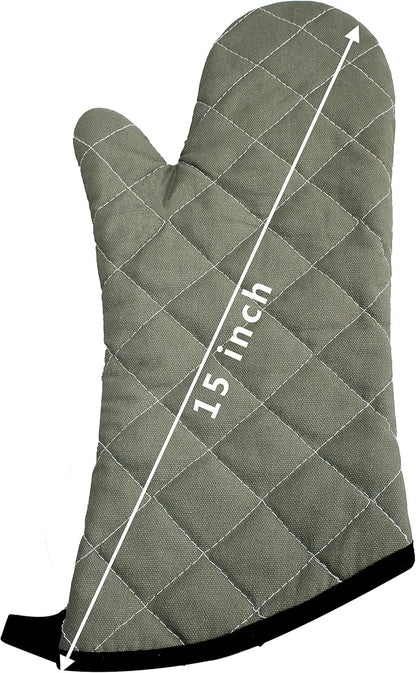 ARCLIBER Oven Mitts 1 Pair of Quilted Terry Cloth Cotton Lining,Extra Long Professional Classic Oven Mitt Heat Resistant Kitchen Oven Gloves,16 Inch