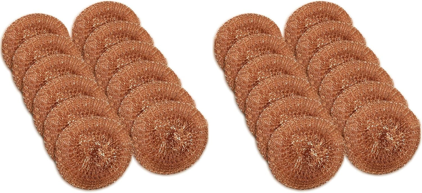 12 Pack Copper Coated Scourers by SCRUBIT – Scrubber Pad Used for Dishes, Pots, Pans, and Ovens. Easy scouring for Tough Kitchen Cleaning.
