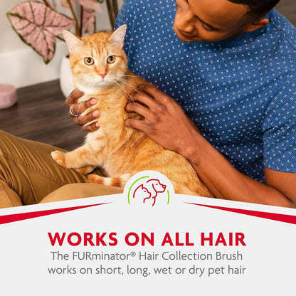 FURminator Hair Collection Rubber Brush For Cats Removes Loose Hair On Pets, Upholstery, Clothing, Carpets And Rugs For Easy Cleanup, 1 Count