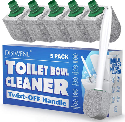 DISIWENE Pumice Cleaning Stone with Handle Toilet Bowl Cleaner Hard Water Ring Remover for Bath/Pool/Kitchen/Household Cleaning (2, 2 Pack with Handle)