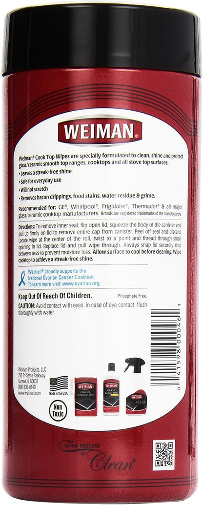 Weiman Cooktop Quick Wipes, 30 ct