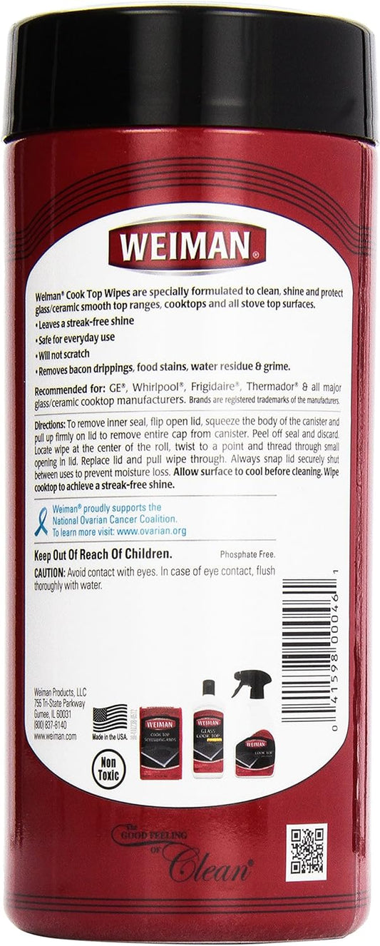 Weiman Cooktop Quick Wipes, 30 ct