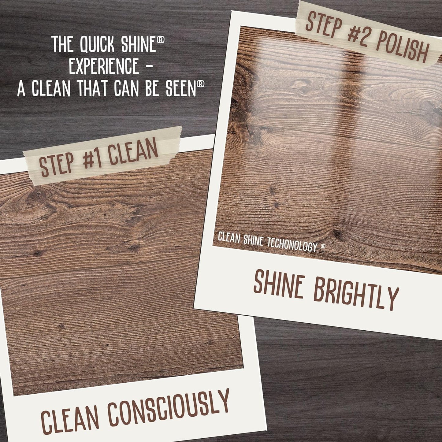 Quick Shine Hardwood Floor Cleaner 64oz | Use in Spray & Vac Mops | Removes Dirt & Scuff Marks | Ready-to-Use, Streak Free, No Rinse | Safer Choice Cleaner |Perfect for Gentle and Effective Cleaning