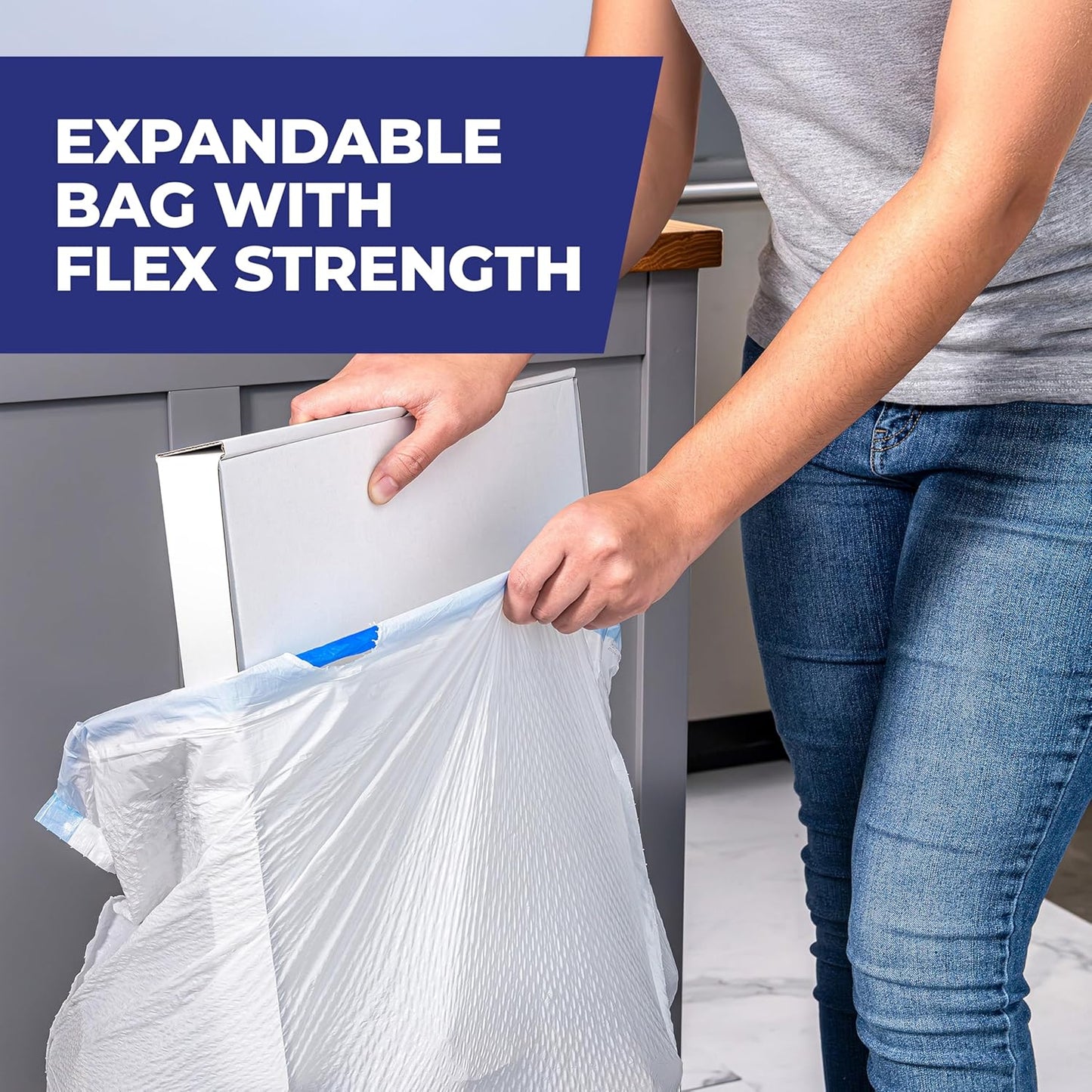 Hefty Ultra Strong 13 Gallon Trash Bags, Tall Kitchen Trash Bags 13 Gallon Size, Drawstring Closure, Continuous Odor Control, White, Lavender and Sweet Vanilla Scent, 110 Bags