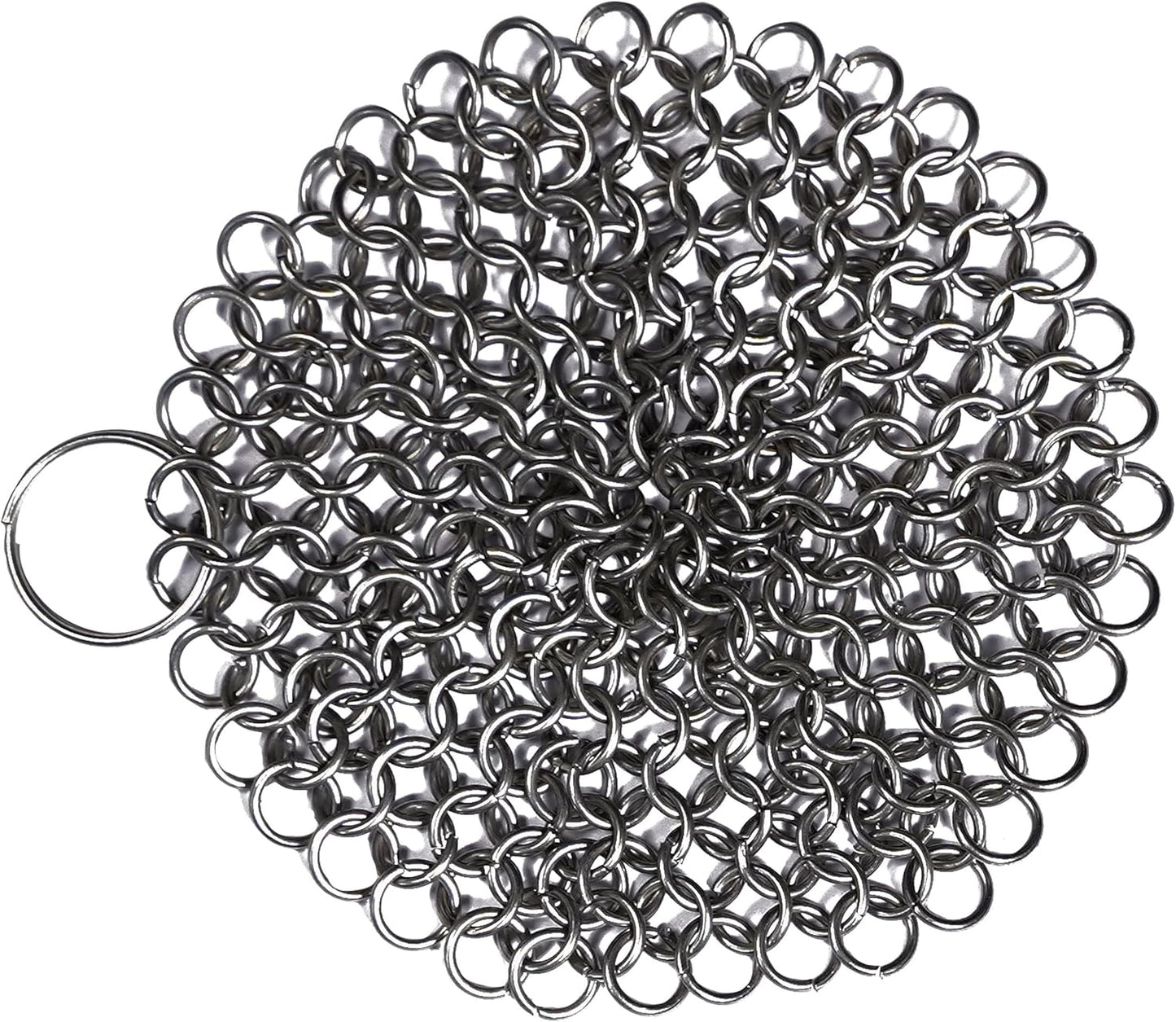 Chainmail Scrubber Cleaner 7.8" x 7.8" Premium 316L Stainless Steel Scrubber for Cast iron Pots,Pan, BBQ Grill, Wok and All Kitchenware Items - Stainless Steel