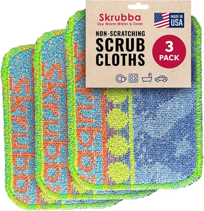 Wet-it! Skrubba 3-Pack Reusable Dish Scrubbers – Non-Scratch Scouring Pads for Kitchen & Household – Eco-Friendly, Dishwasher Safe Scrub Sponges for Dishes, Pots & Pans (Vogue)