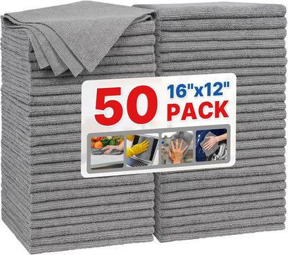FIXSMITH Microfiber Cleaning Cloth - Pack of 8, Size: 12 x 16 in, Multi-Functional Cleaning Towels, Highly Absorbent Cleaning Rags, Lint-Free, Streak-Free Cleaning Cloths for Car Kitchen Home