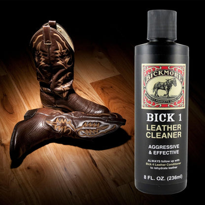 Bickmore Bick 1 Leather Cleaner 8 oz - Clean Dirt, Oil, Sweat, Salt, and Water Stains from All Colored, White, and Black Leather