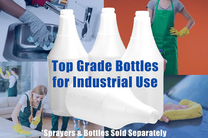 Commercial-Grade Chemical Resistant 24 oz Bottles ONLY 4 Pk Embossed Scale For Measuring. Pair With Industrial Spray Heads For Auto/Car Detailing Janitorial Cleaning Supply or Lawn Care.