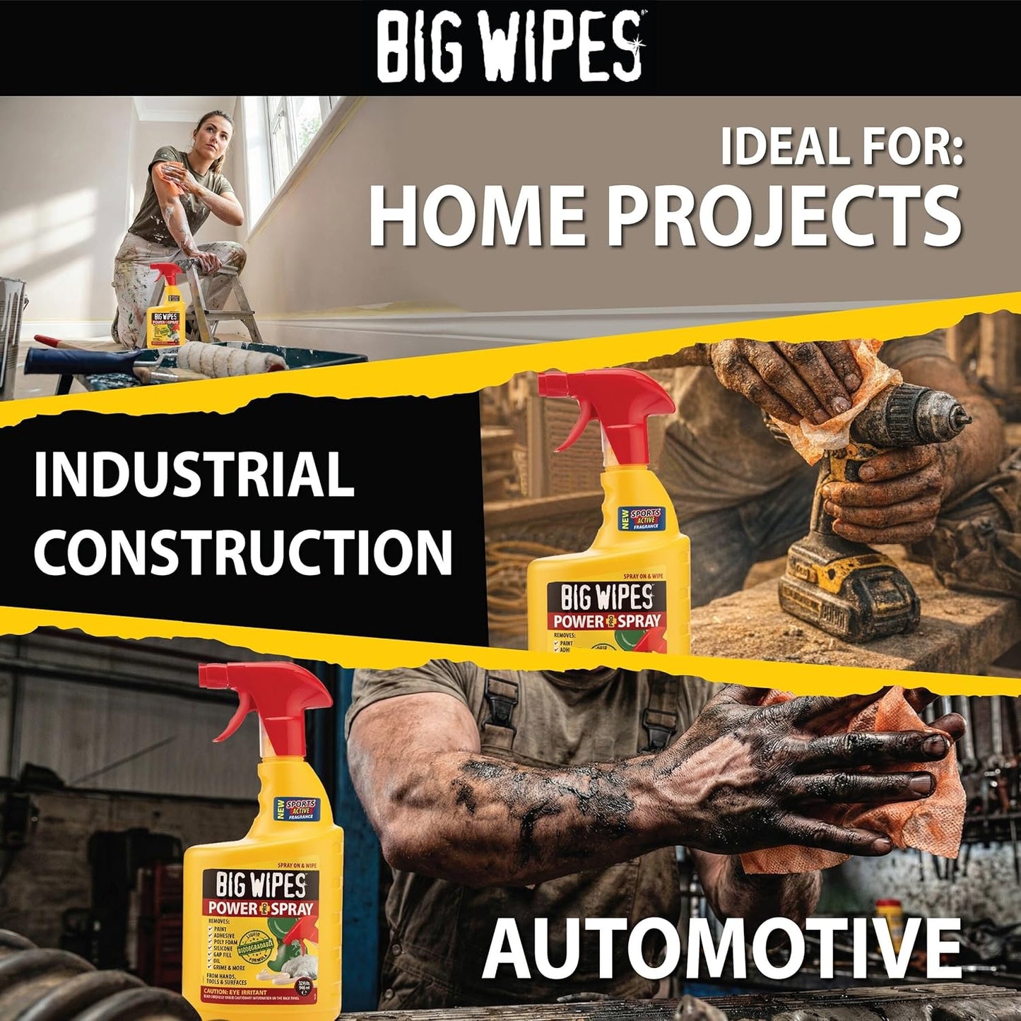 BIG WIPES Heavy Duty Industrial Hand Cleaning Wipes, Textured Scrubbing Degreaser Wipes for Mechanics and Tool Cleaner – 80 Count Canister (1 Pack)