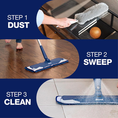 Bona Multi-Surface Floor Premium Spray Mop - Includes Multi-Surface Floor Cleaner Concentrate and Machine Washable Microfiber Cleaning Pad - For Stone, Tile, Laminate and Vinyl LVT/LVP Floors