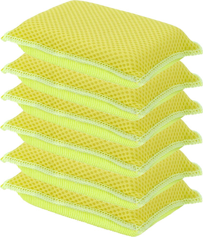 Superio Miracle Microfiber Sponges for Kitchen 3-Pack Red Yellow Blue, Kosher Non-Scratch Sponge Scrubber Heavy Duty Multi-Purpose Cleaning of Dishes, Pots, Pans and Counter tops, Machine Washable