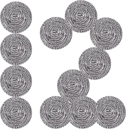 Stainless Steel Scrubber Scrubbing Scouring Pad Sponges Clean Pot Pan and Steel Wool for Kitchen Bathroom