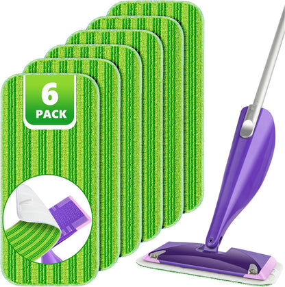Reusable Mop Pads Compatible with Swiffer Wet Jet, Wet Jet Pads Refills for Swiffer Mop, 4 Pack Microfiber Replacement Pads for Hardwood Floor Cleaning, Dry Wet Mopping Cloths for 12" Wet Jet Refill