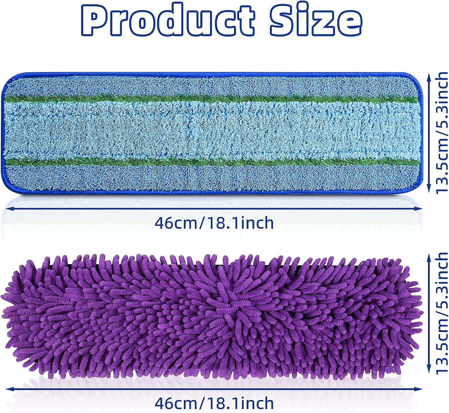 8 Pack Mop Pads for Bona Family of Mops, 4 Pet Microfiber Sweeping Pad + 4 Microfiber Deep Clean Pad, Reusable Mop Refill Replacement Head for Multi-Surface Floors