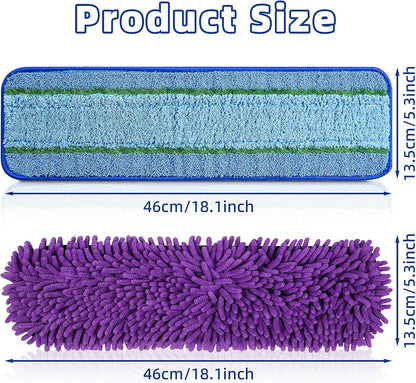 8 Pack Mop Pads for Bona Family of Mops, 4 Pet Microfiber Sweeping Pad + 4 Microfiber Deep Clean Pad, Reusable Mop Refill Replacement Head for Multi-Surface Floors
