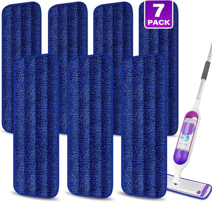 7 Count Reusable Microfiber Mop Pads for Swiffer PowerMop - MEXERRIS Microfiber Wet Pads Refills PowerMop Pads Machine Washable Hard Wood Floor Mop Pads Replacement for 13''-15'' Spray Wet Mops