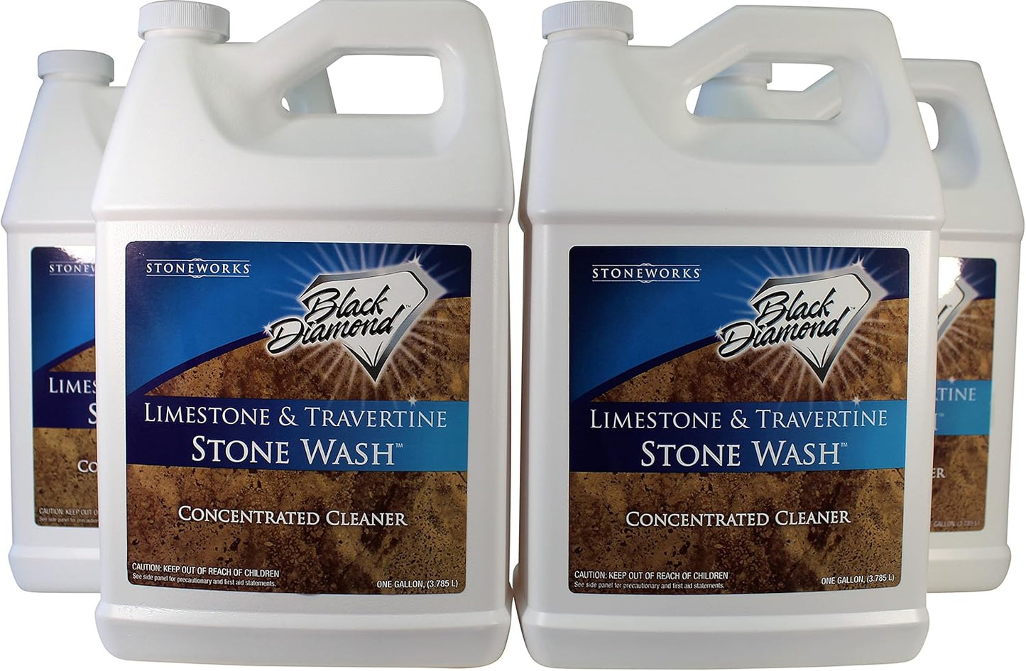 Black Diamond Stoneworks Natural Stone Cleaner - Limestone, Slate & Travertine Cleaner - Natural Stone Shower Cleaner for Marble - Concentrated PH Neutral Stone Floor Cleaner - 1-Gallon.