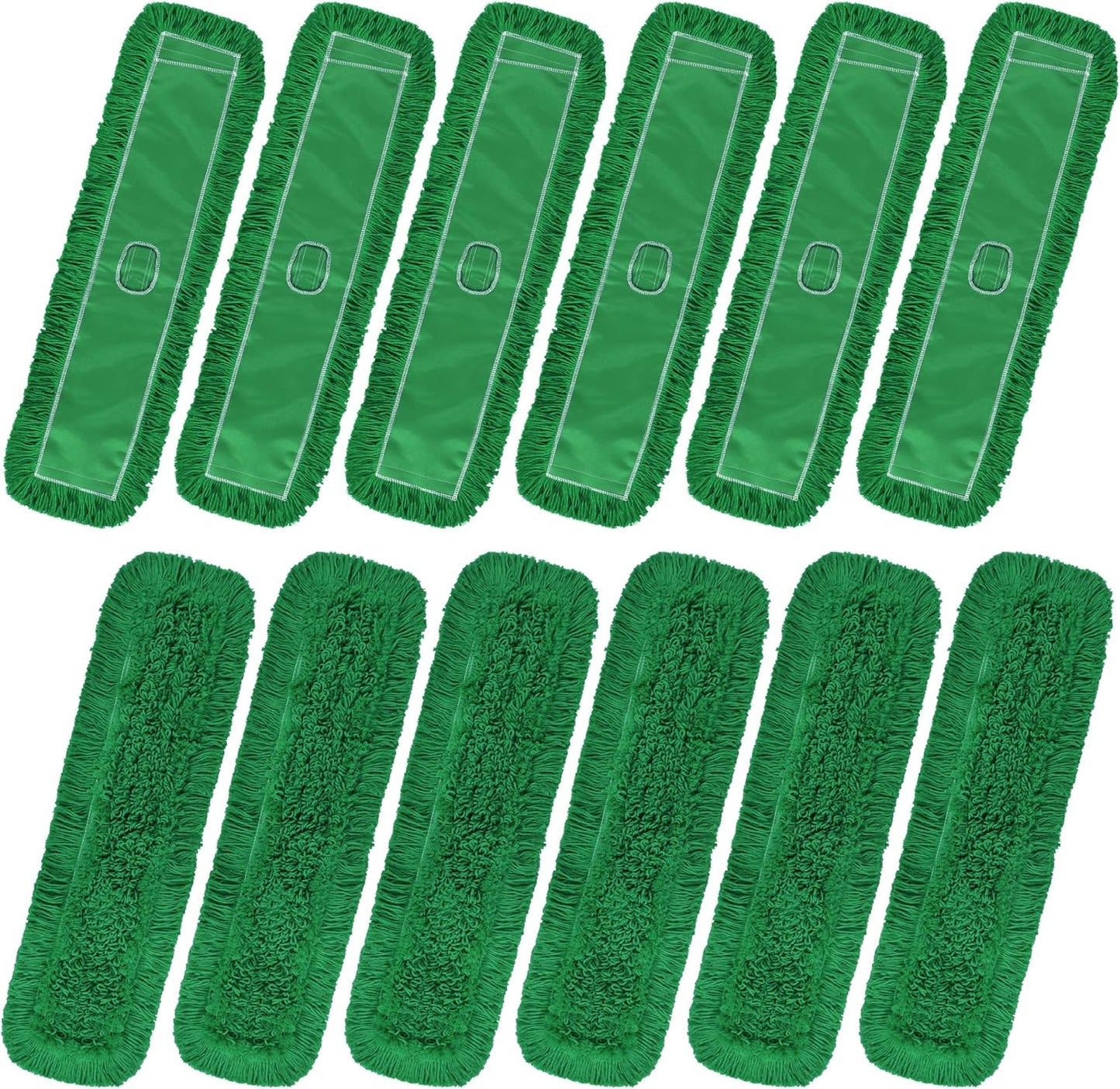 Matthew Cleaning 24'' Industrial Strength Cotton Dust Mop Refill Washable Replacement Heads for Residential & Commercial Use Fit Standard Dust Mop Frames, Hardwood, Laminate, Concrete Floors 3 Pack