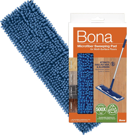 Bona Mop Microfiber Cleaning Pad for Hardwood & Hard Surface Floors - Value 3-Pack - For Use With Bona Mops - Dual Zone Cleaning