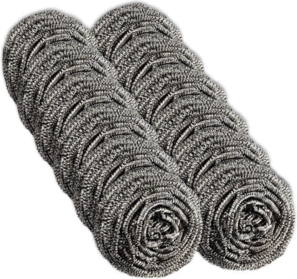 12 Pack Stainless Steel Scourers by Scrub It – Steel Wool Scrubber Pad Used for Dishes, Pots, Pans, and Ovens. Easy scouring for Tough Kitchen Cleaning.