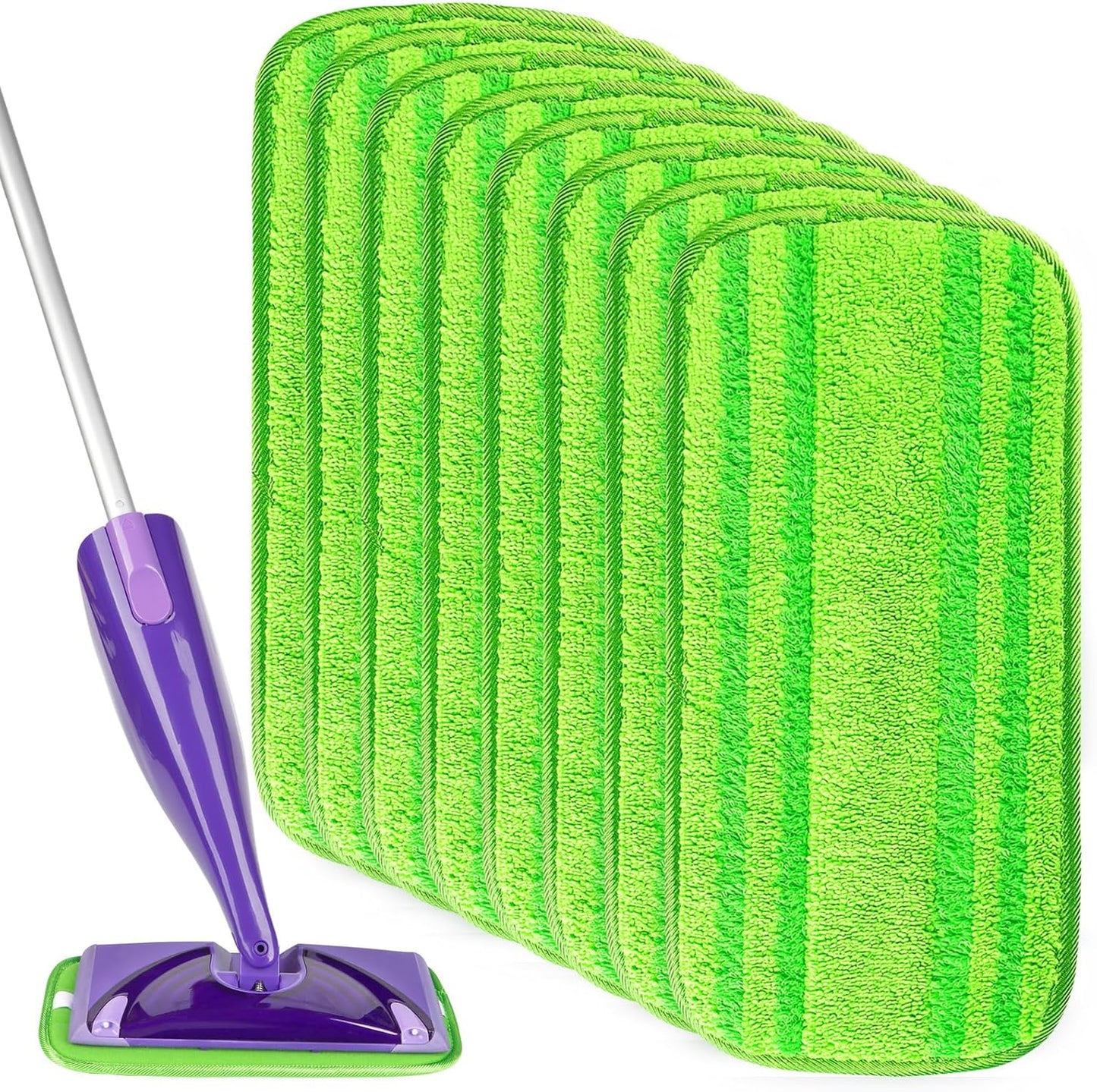 HOMEXCEL Microfiber Pads Compatible with Swiffer Wet Jet-15"x5.5", Reusable Pad Refills, Machine Washable Replacements for Multi Surface Wet & Dry Floor Cleaning, 8 Pack