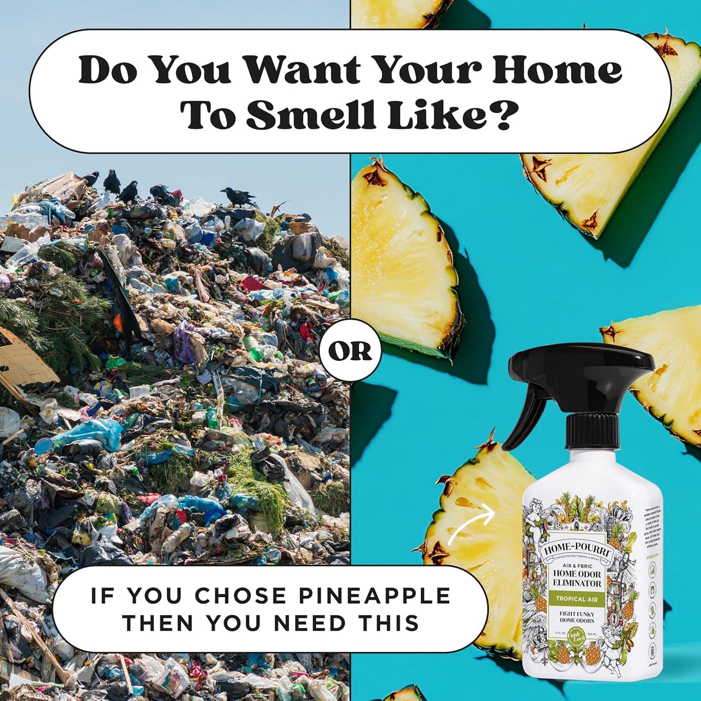Home-Pourri Air + Fabric Multi-Purpose Odor Freshener Spray, Grapefruit Lychee Vanilla, 11 Fl Oz - Vanilla and Grapfruit Lychee