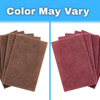 Heavy Duty XL Red Scouring Pads. 6x9 in 5 Pack of Scrubber Tools for Cleaning Stainless Steel Pots, Pans, Grills and Griddles. Extra Large Pad for Outdoor Use on Railings and Tiles.
