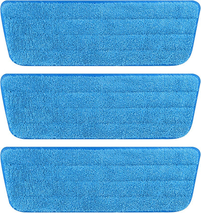 3 Pack Microfiber Reusable Mop Pads, Wet/Dry Floor Cleaning Refill Mop Pads, Spray Mop Hard Wood Floor Mop Pads Refills, Machine Washable Power Mop Pads Replacement