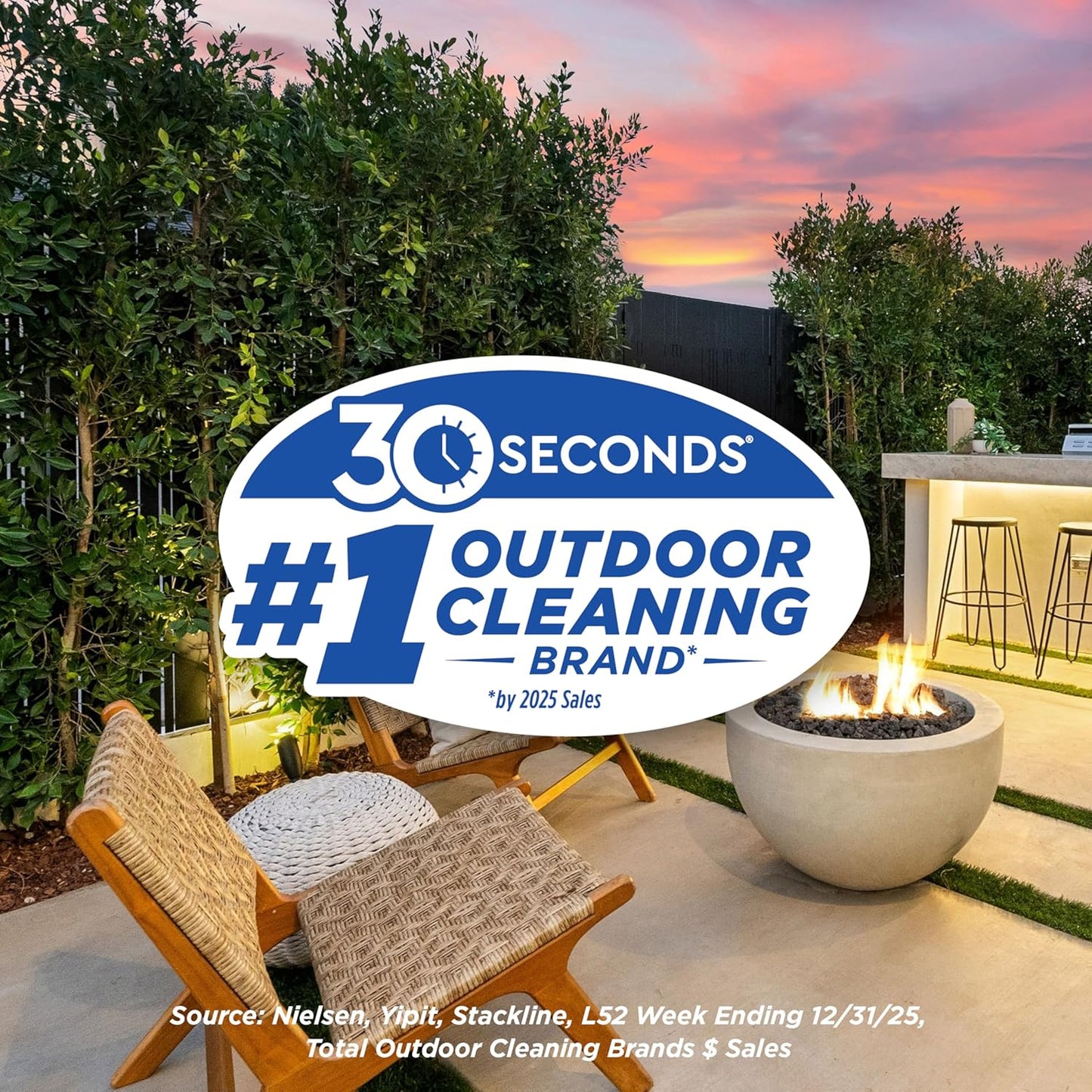 30 SECONDS Outdoor Cleaner Dirt,Mold & Mildew Cleaner & Stain Remover Concentrate | 1 Gallon