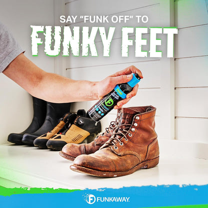 FunkAway Odor Eliminator Spray for Shoes, Clothes and Gear, 3.4 oz., Non-Aerosol; Mini Size for Travel, Ideal for Gym Bag, Purse, Locker or Suitcase
