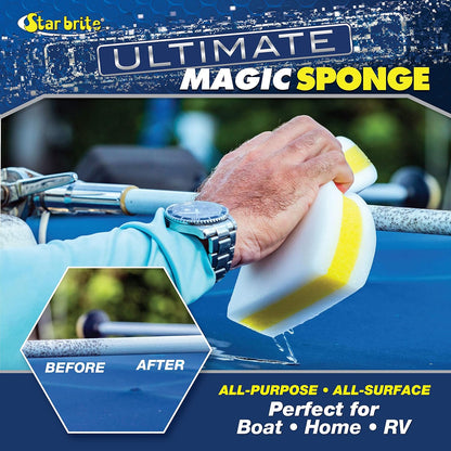 STAR BRITE Ultimate Magic Sponge - Boat Scuff Eraser Melamine Scrubber with Reinforced Core - 2 Pack (041000)