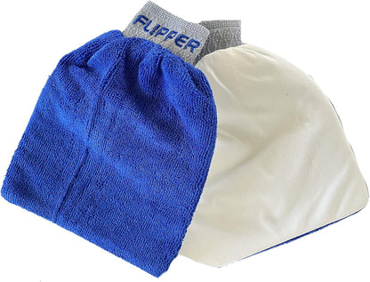 Flipper FLIP-MITT Microfiber Cleaning Mitt 2 Pack, Dual-Sided Terry Cloth & Microfiber Dusting Gloves for House Cleaning, Glass Polishing, Kitchens, Bathrooms, Cars & Aquariums