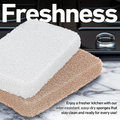 Casanero 6 Pack Silicone Dish Sponges, Heavy Duty Non Scratch Sponges for Dishwashing, Reusable Household Cleaning Sponges for Kitchen, Countertop, Bathroom, Non Stick Cookware or Car