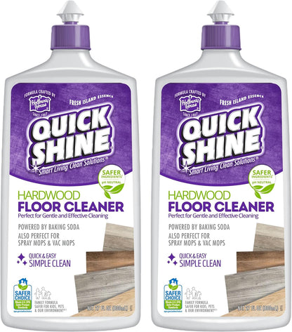 Quick Shine Hardwood Floor Cleaner 64oz | Use in Spray & Vac Mops | Removes Dirt & Scuff Marks | Ready-to-Use, Streak Free, No Rinse | Safer Choice Cleaner |Perfect for Gentle and Effective Cleaning