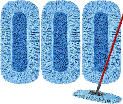 3 Pack Dust Mop Replacement Head for O-Cedar Dual-Action Dust Mop Pads Refills Microfiber Duster Mop Head Replacements Hardwood Floors Cleaning Washable Replace Pads No Handle