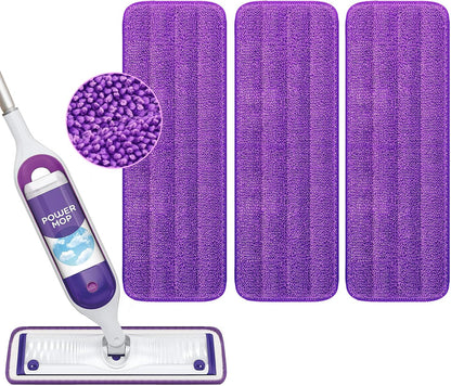 Reusable Power Mop Refills Pads Compatible with Swiffer PowerMop Mop - Microfiber Power Mop Pads Refill for 13 ''-15 '' Spray Mop- Washable Pads for Multi-Surface Floor Cleaning, 4 Pack