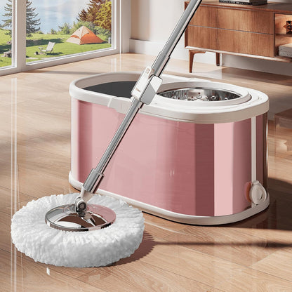 Spin Mop and Bucket with Wringer Set for Home,360° Mop and Bucket with Separate Clean and Dirty Water,Wet Dust Mop for Floor Cleaning with Extra Refills (Green)