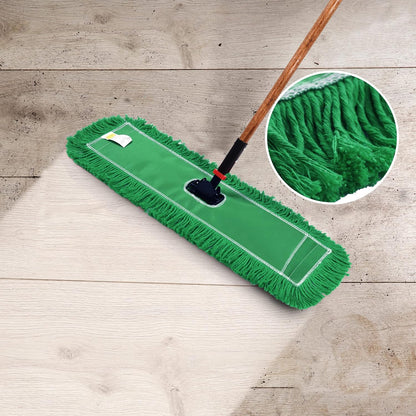 Matthew Cleaning 24'' Industrial Strength Cotton Dust Mop Refill Washable Replacement Heads for Residential & Commercial Use Fit Standard Dust Mop Frames, Hardwood, Laminate, Concrete Floors 3 Pack