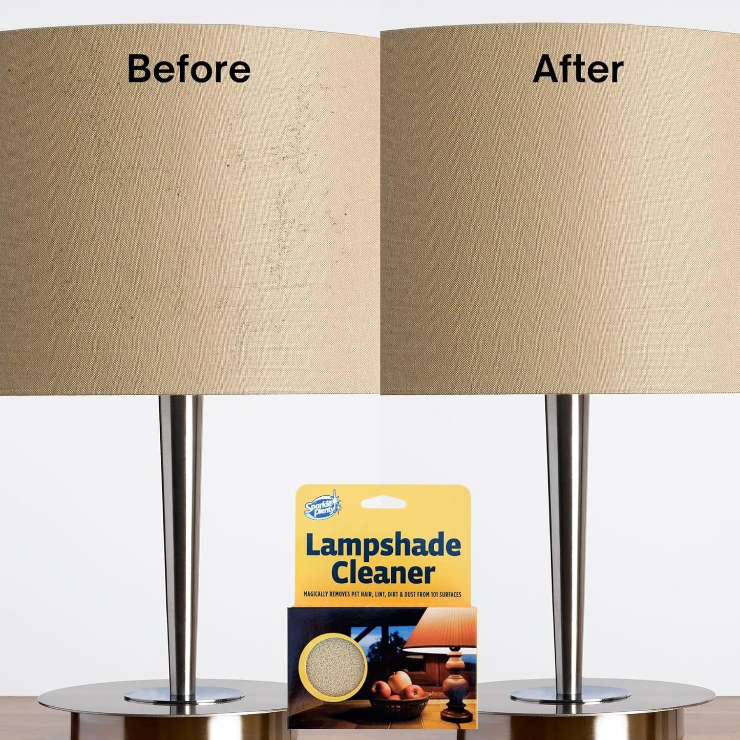 Sparkle Plenty Lampshade Cleaner - Dry Magic Dust Sponge for Lamp Shade - Dry Dusting Sponge Scrub for Fabric & Window Blinds - Effortless Duster Upholstery Cleaner for Furniture & 101 Surfaces
