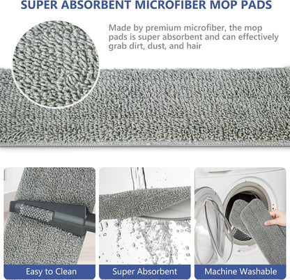HOMTOYOU Spray Mop for Floor Cleaning: Wet Mop with 4 Washable Microfiber Pads and 2 Refillable Bottles for Hardwood Laminate Wood Vinyl Ceramic Tiles Home Kitchen