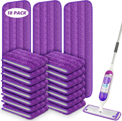 6 Pack Reusable Mop Pads Compatible with Swiffer PowerMop, Wood Floor Pads Microfiber Mop Replacement Refills Machine Washable for All Floor Surfaces