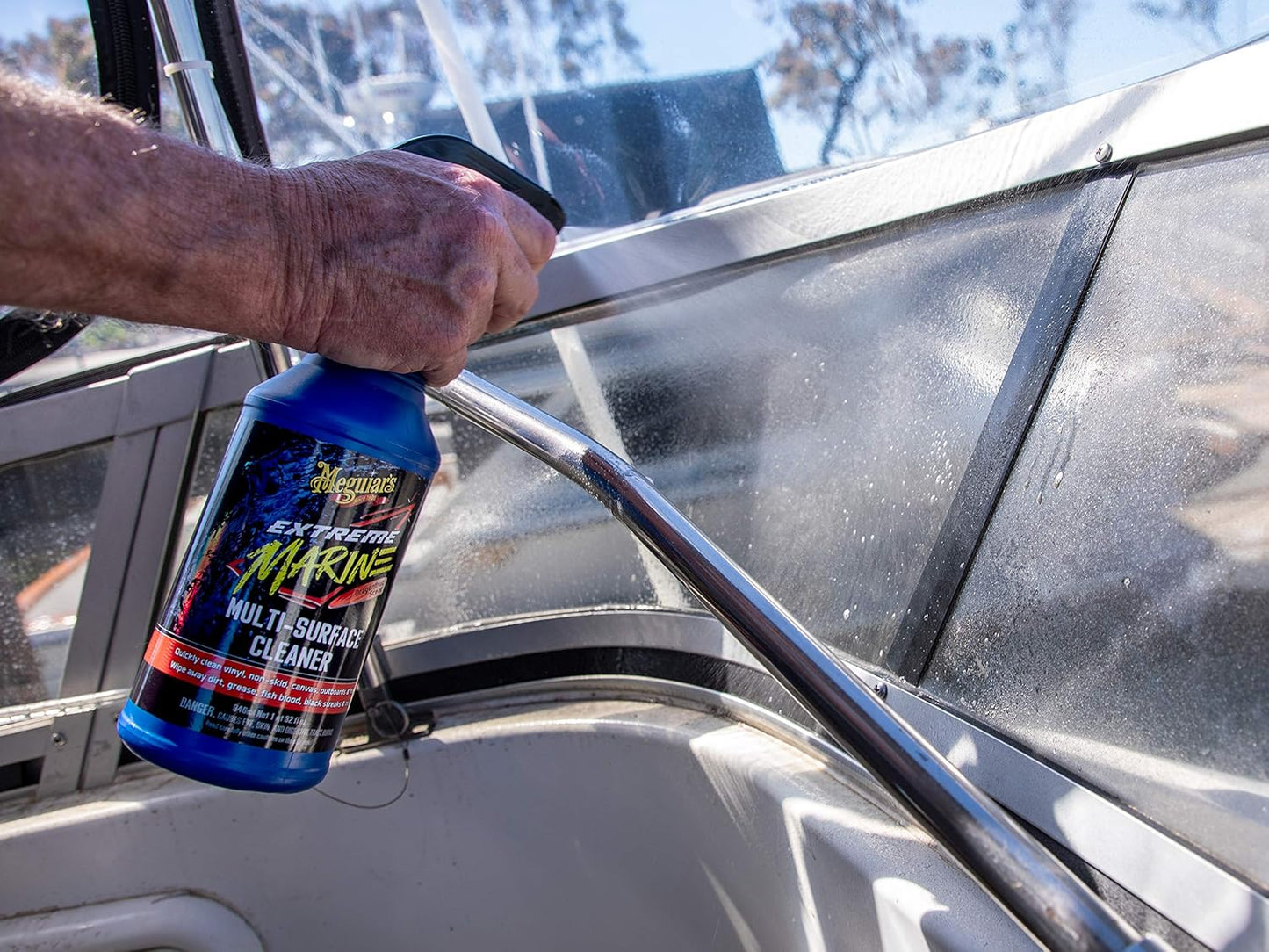 Meguiar's Extreme Marine Vinyl & Rubber Protectant M180132, 32 Oz Spray—Uv Protectant For Boat Owners & Rv Users; Use On Marine/Rv Vinyl And Rubber To Help Prevent Fading And Drying