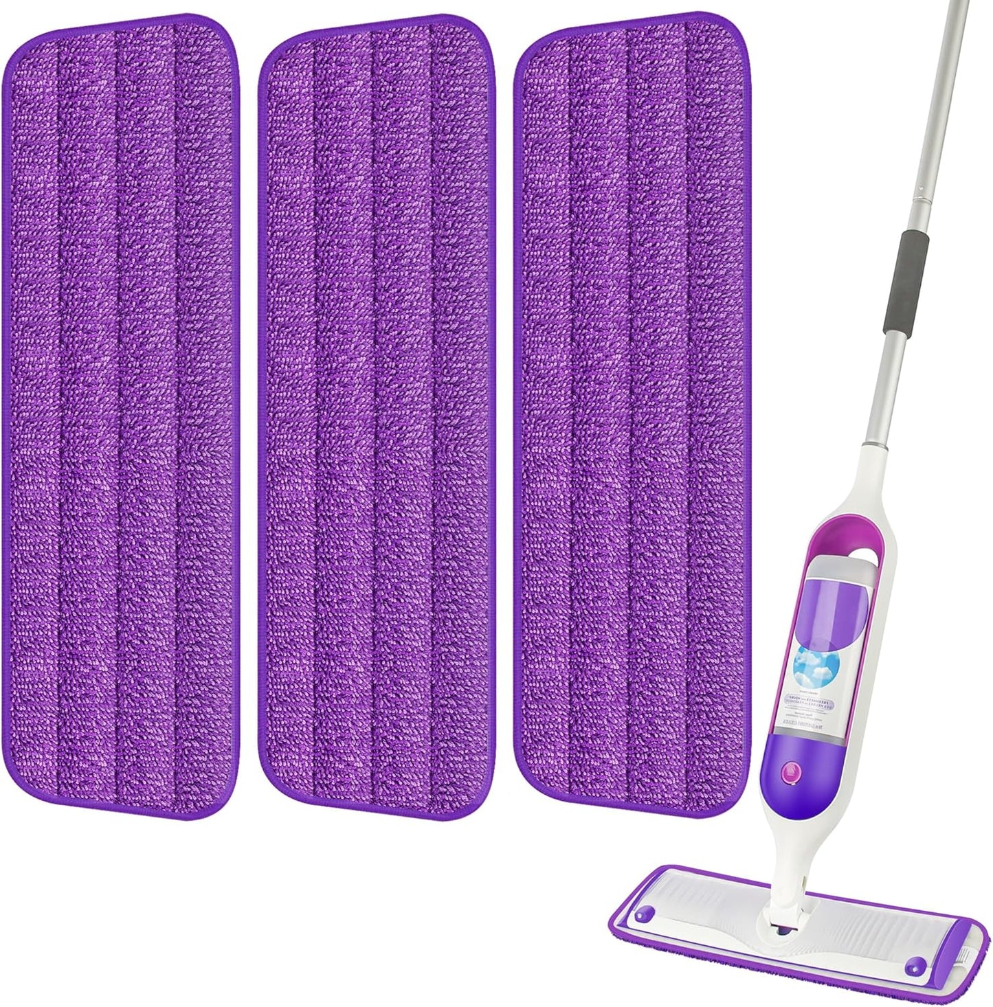 6 Pack Reusable Mop Pads Compatible with Swiffer PowerMop, Wood Floor Pads Microfiber Mop Replacement Refills Machine Washable for All Floor Surfaces